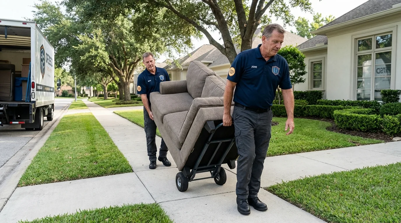 Local residential moving crew loading furniture in Kemmerer, WY